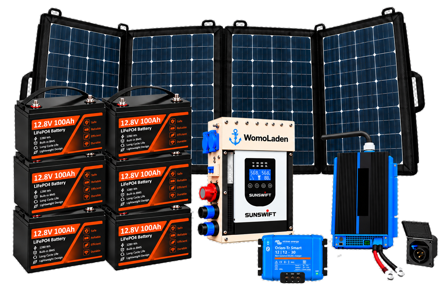 1 kW Notstromset 600 Ah – 6 Batterien im Überblick