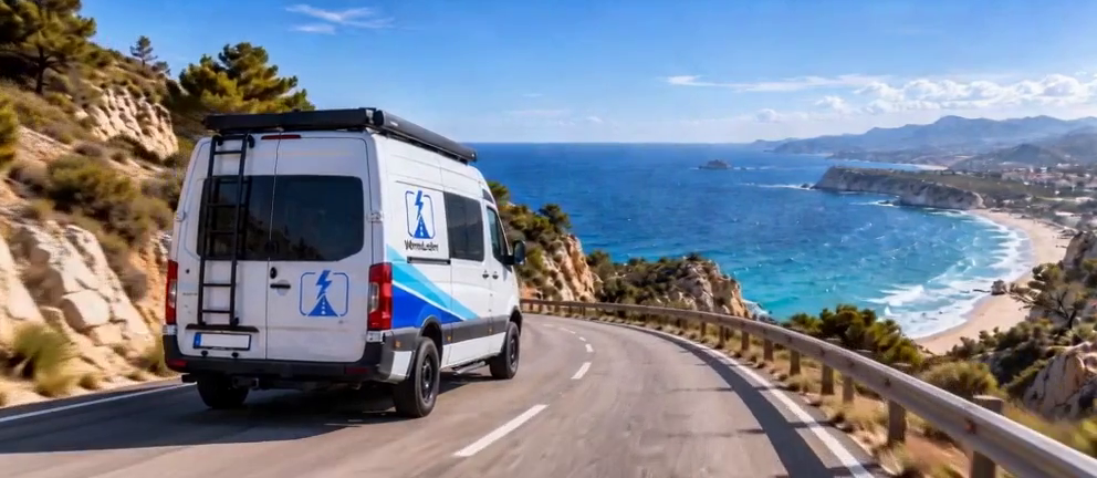 WomoLaden Wohnmobil mit autarker Stromversorgung – Startvideo (Mobile-Ansicht)